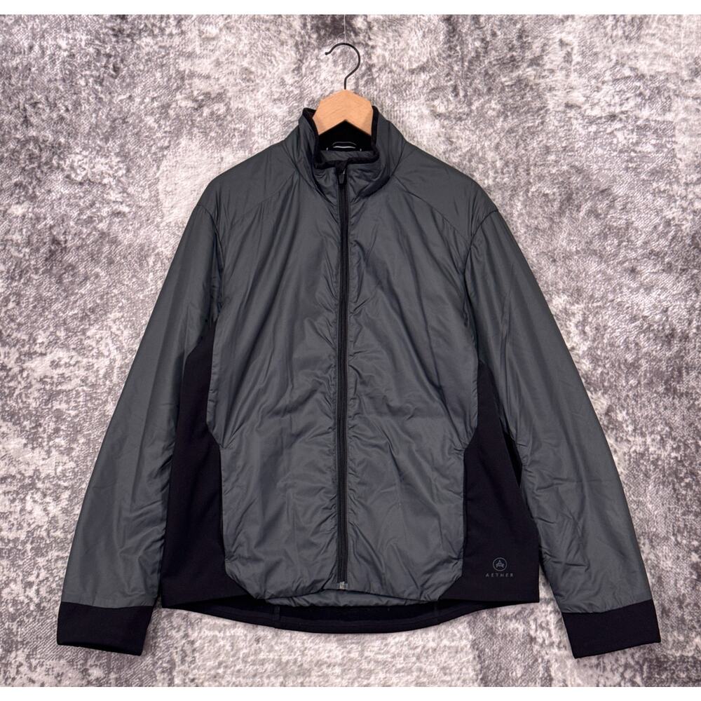 Aether Jacket 3 / Large Mens Gray Insulated Nylon Soft Shell Full Zip Technical